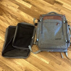 Comfort travel Backpack carry on personal item bag extra bags gray